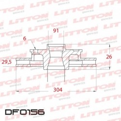 DISCO DE FRENO VENTILADO MB SERIE L L-709 / L-710 - 90/.. DELANTERO DIAM.304MM CUBO 30MM