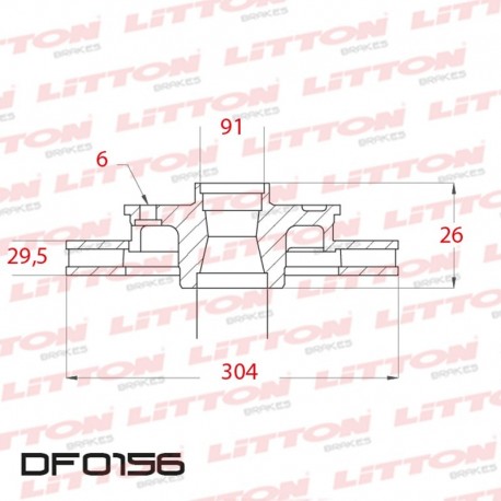 DISCO DE FRENO VENTILADO MB SERIE L L-709 / L-710 - 90/.. DELANTERO DIAM.304MM CUBO 30MM