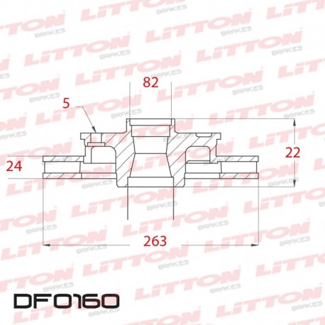 DISCO DE FRENO VENTILADO MB MB 180-D TODOS - 94/.. DELANTERO DIAM.263MM CUBO 24MM