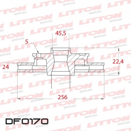 DISCO DE FRENO VENTILADO CHRYSLER SEBRING TODOS - 95/02 DELANTERO DIAM.256MM CUBO 24MM