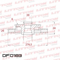 DISCO DE FRENO VENTILADO NISSAN FRONTIER 2.8 TD 4X2 / 4X4 - 02/.. DELANTERO DIAM.277MM CUBO 26MM