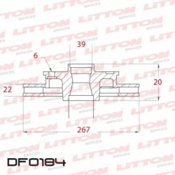 DISCO DE FRENO VENTILADO NISSAN PICK-UP TODOS - 83/85 DELANTERO DIAM.267MM CUBO 22MM