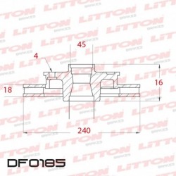 DISCO DE FRENO VENTILADO NISSAN SENTRA 1.6 - 91/.. DELANTERO DIAM.240MM CUBO 18MM