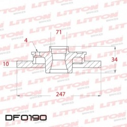 DISCO DE FRENO SOLIDO PEUGEOT 405 1.9 / 2.0 - 92/.. TRAS.DIAM.247MM CUBO 10MM