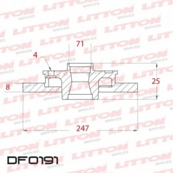 DISCO DE FRENO SOLIDO TRASERO 247mm - BD4247