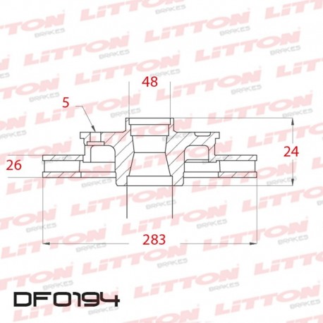 DISCO DE FRENO VENTILADO DELANTERO 283mm - BD4660