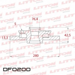 DISCO DE FRENO SOLIDO PEUGEOT 504 PICK-UP - 81/.. DELANTERO DIAM.273MM CUBO 13MM