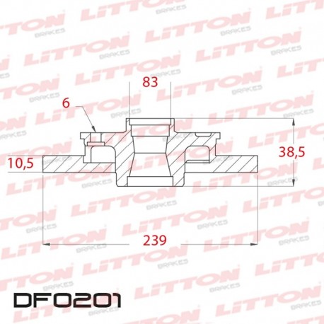 DISCO DE FRENO SOLIDO RENAULT 12 1.6 GRANDE - 75/.. DELANTERO DIAM.239MM CUBO 10,5MM