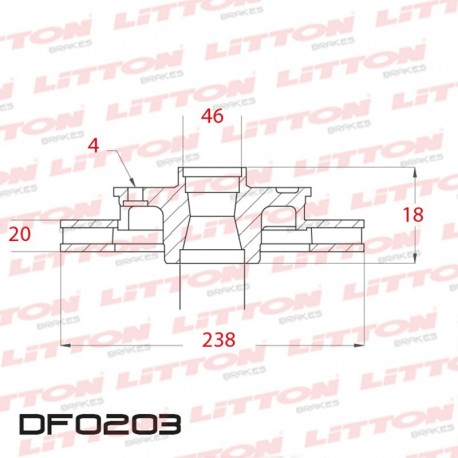 DISCO DE FRENO VENTILADO DELANTERO 238mm - BD4287