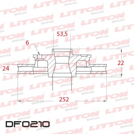 DISCO DE FRENO VENTILADO RENAULT TRAFIC TODOS - 86/.. DELANTERO DIAM.252MM CUBO 24MM