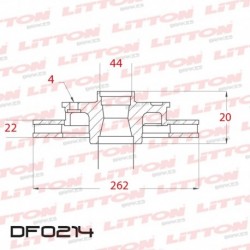 DISCO DE FRENO VENTILADO RENAULT LAGUNA 2.0 (4 AGUJEROS) - 93/.. DELANTERO DIAM.262MM CUBO 22MM