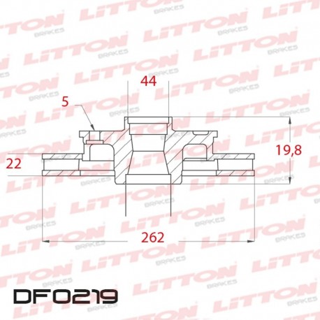 DISCO DE FRENO VENTILADO RENAULT LAGUNA 2.0 - 93/.. DELANTERO DIAM.262MM CUBO 22MM