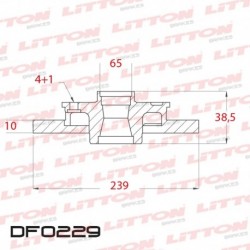 DISCO DE FRENO SOLIDO AUDI 80 1.3 / 1.5 / 1.6 - 93/.. DELANTERO DIAM.239MM CUBO 10MM