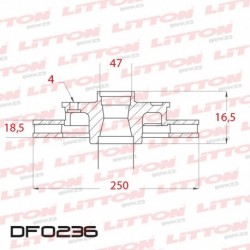 DISCO DE FRENO VENTILADO SUZUKI SWIFT 1.3 16V / 1.6I 16V - 89/.. DELANTERO DIAM.250MM CUBO 18,5MM