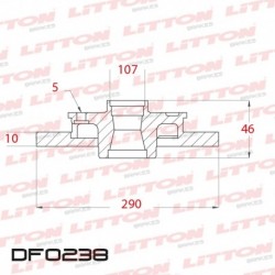 DISCO DE FRENO SOLIDO SUZUKI JIMNY 1.3 - 98/.. DELANTERO DIAM.289MM CUBO 10MM