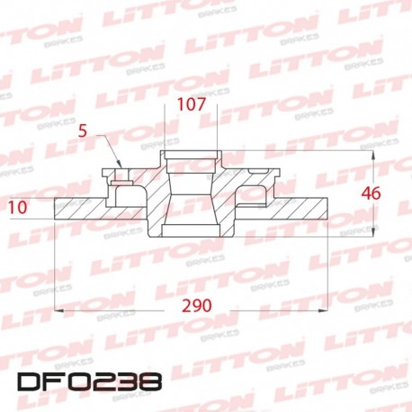 DISCO DE FRENO SOLIDO SUZUKI JIMNY 1.3 - 98/.. DELANTERO DIAM.289MM CUBO 10MM