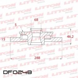 DISCO DE FRENO SOLIDO AUDI A4 1.8 / QUATTRO - 94/.. DELANTERO DIAM.288MM CUBO 15MM