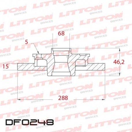 DISCO DE FRENO SOLIDO AUDI A4 1.8 / QUATTRO - 94/.. DELANTERO DIAM.288MM CUBO 15MM