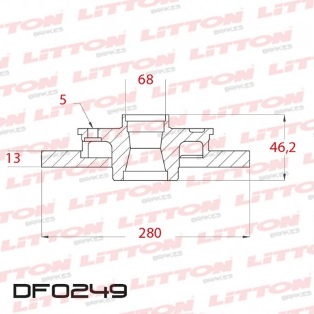 DISCO DE FRENO SOLIDO AUDI A4 1.6 / 1.8 20V / TD - 94/97 DELANTERO DIAM.280MM CUBO 13MM