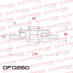 DISCO DE FRENO SOLIDO VW KOMBI TODOS - 82/.. DELANTERO DIAM.278MM CUBO 13MM