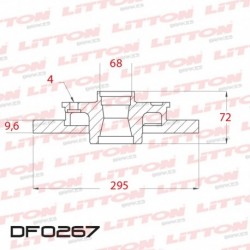 DISCO DE FRENO SOLIDO VOLVO 800 SERIES 850 - 91/93 TRAS.DIAM.295MM CUBO 10MM