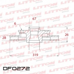 DISCO DE FRENO VENTILADO TOYOTA HILUX 4X4 2.5 TD / 3.0 TD / D-4D - 05/.. DELANTERO DIAM.319MM CUBO 28MM