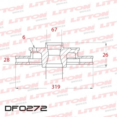 DISCO DE FRENO VENTILADO TOYOTA HILUX 4X4 2.5 TD / 3.0 TD / D-4D - 05/.. DELANTERO DIAM.319MM CUBO 28MM