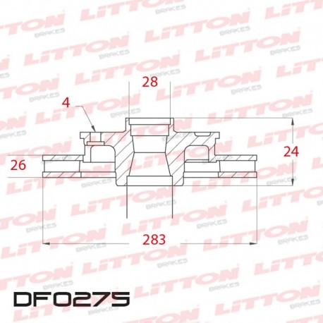 DISCO DE FRENO VENTILADO DELANTERO 283mm - BD7406