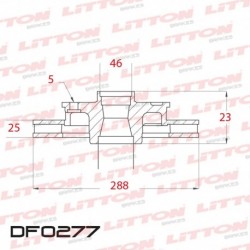 DISCO DE FRENO VENTILADO AUDI 100 2.8 - 91/.. DELANTERO DIAM.288MM CUBO 24,9MM