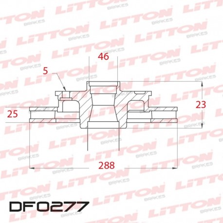 DISCO DE FRENO VENTILADO AUDI 100 2.8 - 91/.. DELANTERO DIAM.288MM CUBO 24,9MM