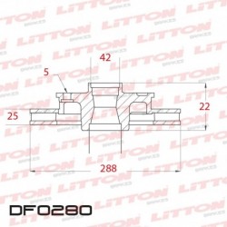 DISCO DE FRENO VENTILADO CHEVROLET ASTRA 2.0I 16V - 99/.. DELANTERO DIAM.288MM CUBO 25MM