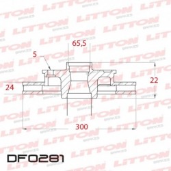 DISCO DE FRENO DELANTERO VENTILADO CITROEN JUMPER FIAT DUCATO EUGEOT BOXER (DIAMETRO 300MM-ALTURA 65.50MM-AGUJEROS 5+2)