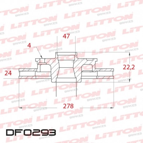 DISCO DE FRENO VENTILADO FORD MONDEO 2.5 V6 - 97/.. DELANTERO DIAM.278MM CUBO 24MM