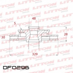 DISCO DE FRENO DELANTERO VENTILADO PEUGEOT 407 2.2I 16V-3.0I V6 24V (D.05) (DIAMETRO 329MM-ALTURA 48MM-AGUJEROS 5+3)