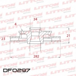 DISCO DE FRENO VENTILADO HONDA ACCORD TODOS - 92/.. DELANTERO DIAM.282MM CUBO 23MM