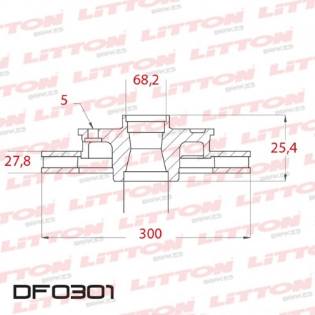 DISCO DE FRENO VENTILADO MB 260 2.6 - 83/92 DELANTERO DIAM.300MM CUBO 27,8MM