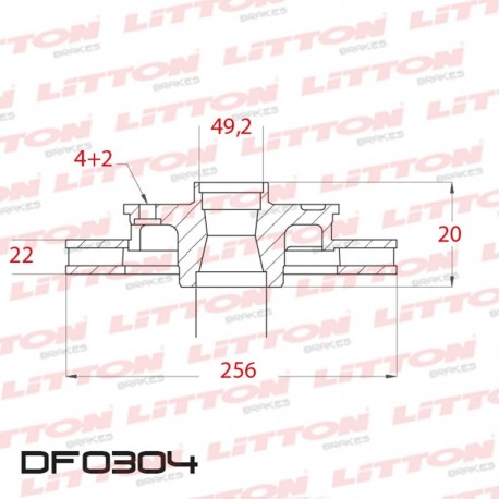 DISCO DE FRENO VENTILADO NISSAN PRIMERA 2.0 - 90/98 DELANTERO DIAM.257MM CUBO 22MM