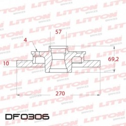 DISCO DE FRENO TRASERO SOLIDO CHEVROLET ASTRA/MERIVA/VECTRA (DIAMETRO 270MM-ALTURA 69.2MM-AGUJEROS 4+1)