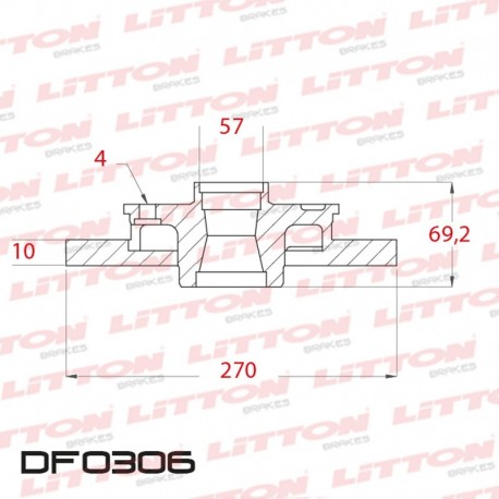 DISCO DE FRENO TRASERO SOLIDO CHEVROLET ASTRA/MERIVA/VECTRA (DIAMETRO 270MM-ALTURA 69.2MM-AGUJEROS 4+1)