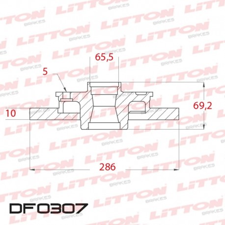 DISCO DE FRENO SOLIDO CHEVROLET VECTRA 2.0I 8V / 2.2I 16V - 97/.. TRAS.DIAM.286MM CUBO 10MM