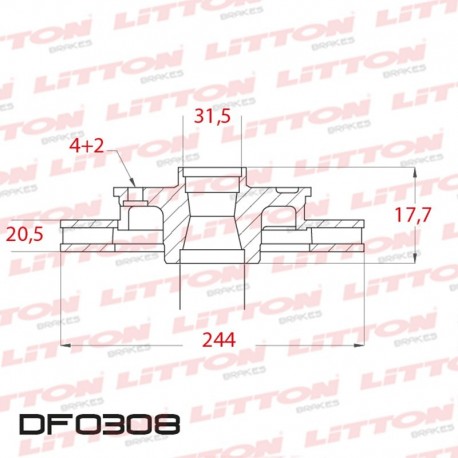 DISCO DE FRENO VENTILADO DELANTERO 244MM - BD8901