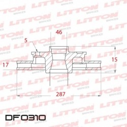 DISCO DE FRENO VENTILADO SUZUKI SIDEKICK 5 PUERTAS - 91/96 DELANTERO DIAM.287MM CUBO 17MM