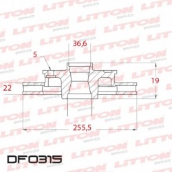 DISCO DE FRENO VENTILADO AUDI A1 1.2 TFSI / 1.4 TFSI - 11/ VW BORA SURAN.. DELANTERO DIAM.256MM CUBO 22MM