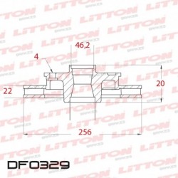 DISCO DE FRENO VENTILADO AUDI 80 100 DELANTERO 256MM - BD3633