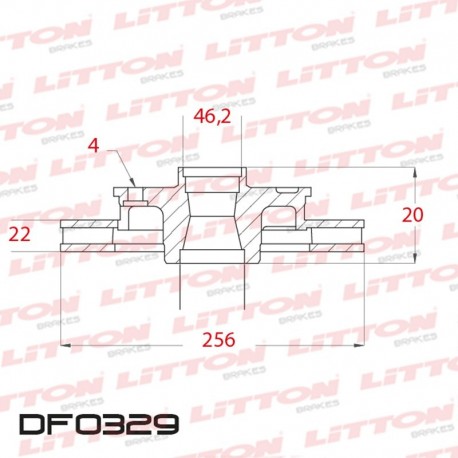 DISCO DE FRENO VENTILADO AUDI 80 100 DELANTERO 256MM - BD3633