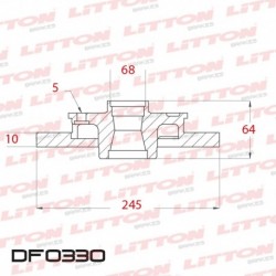 DISCO DE FRENO SOLIDO AUDI A6 TODOS - 94/.. TRAS.DIAM.245MM CUBO 10MM