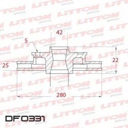 DISCO DE FRENO VENTILADO CHEVROLET ASTRA 1.8I / 2.0I - 99/.. DELANTERO DIAM.280MM CUBO 25MM