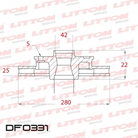 DISCO DE FRENO VENTILADO CHEVROLET ASTRA 1.8I / 2.0I - 99/.. DELANTERO DIAM.280MM CUBO 25MM