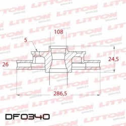 DISCO DE FRENO VENTILADO FORD RANGER 4X2 (+ BULONES) (COPA ABIERTA) - 98/.. DELANTERO C/MAZADIAM.287MM CUBO 26MM