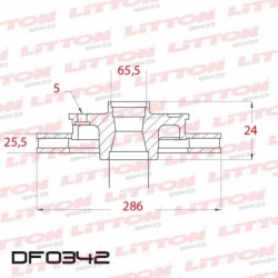 DISCO DE FRENO VENTILADO FORD RANGER EXPLORER 4X4 - 95/.. DELANTERO DIAM.286MM CUBO 26MM